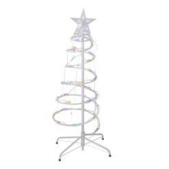 Northlight LED Lighted Spiral Cone Trees Outdoor Christmas Decorations - Multicolor - Set Of 2