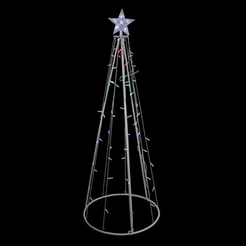 Northlight LED Lighted Cone Christmas Tree Outdoor Decoration - 5' - White - Multicolor Lights 1 Northlight LED Lighted Cone Christmas Tree Outdoor Decoration - 5' - White - Multicolor Lights