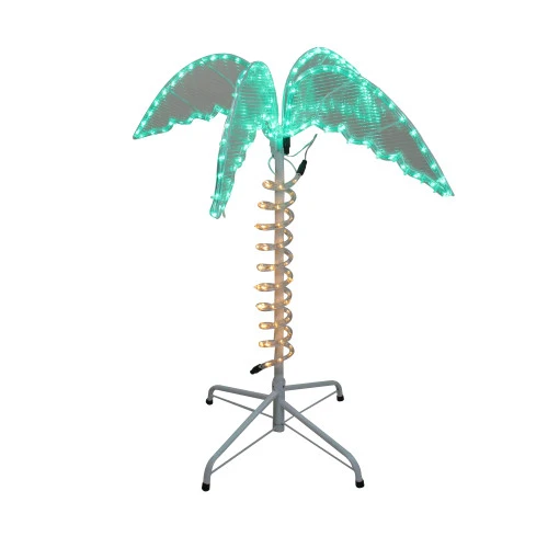 Northlight LED Palm Tree Rope Light Outdoor Decoration - 2.5' - Green And Clear Lights 2 Northlight LED Palm Tree Rope Light Outdoor Decoration - 2.5' - Green And Clear Lights - Image 2