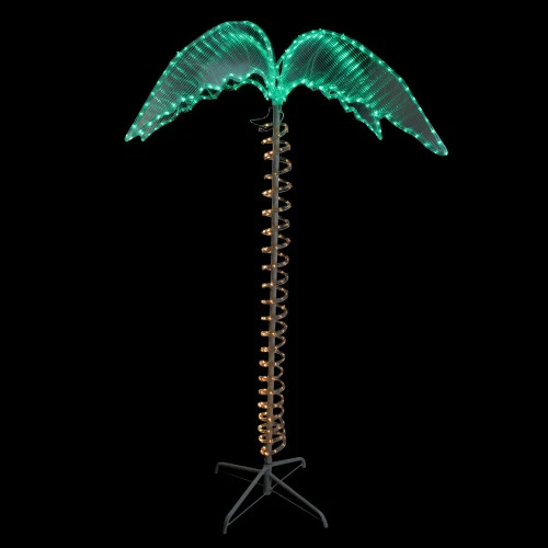 Northlight LED Rope Lighted Palm Tree Outdoor Decoration - 4.5' - Green And Clear Lights 1 Northlight LED Rope Lighted Palm Tree Outdoor Decoration - 4.5' - Green And Clear Lights