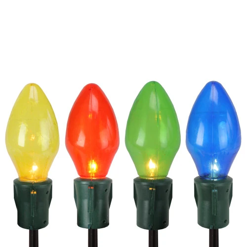Northlight Set Of 4 Lighted Multi-Color Jumbo C7 Bulb Christmas Pathway Marker Lawn Stakes 1 Northlight Set Of 4 Lighted Multi-Color Jumbo C7 Bulb Christmas Pathway Marker Lawn Stakes