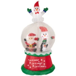 Northlight Lighted Inflatable Santa And Friends Snow Globe Outdoor Christmas Decoration - 6.75'