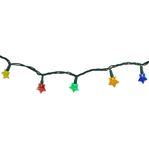 20-Count Multi-Colored Star Shaped LED Christmas Light Set- 4.5ft, Green Wire 5 20-Count Multi-Colored Star Shaped LED Christmas Light Set- 4.5ft, Green Wire - Image 5