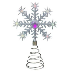 11" LED Lighted Coloring Changing Twinkling Snowflake Christmas Tree Topper
