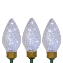 Northlight Set Of 3 Lighted LED C9 Bulb Christmas Pathway Marker Lawn Stakes - Clear Lights