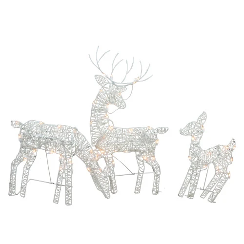 Northlight Set Of 3 White Glittered Doe, Fawn And Reindeer Lighted Christmas Outdoor Decoration 1 Northlight Set Of 3 White Glittered Doe, Fawn And Reindeer Lighted Christmas Outdoor Decoration