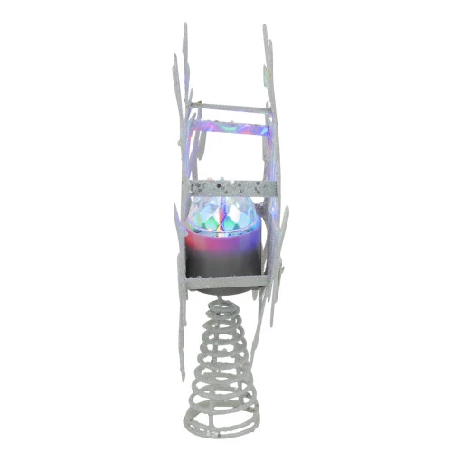 12" Lighted White Snowflake Christmas Tree Topper - Multicolor Lights 3 12" Lighted White Snowflake Christmas Tree Topper - Multicolor Lights - Image 3