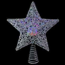 13" Lighted Silver Star With Rotating Projector Christmas Tree Topper - Multicolor LED Lights 9 13" Lighted Silver Star With Rotating Projector Christmas Tree Topper - Multicolor LED Lights -Winter Decor Store northlightct 74 287 107 4 85918.1665610751