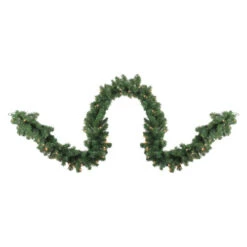 Northlight Pre-Lit Pine Artificial Christmas Garland - 9' X 10" - Clear Always Lit Lights