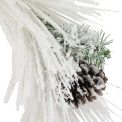 Northlight 24" White Flocked Artificial Christmas Wreath With Pine Cones -Winter Decor Store northlught z94019 3 85216.1709320415