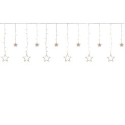 Northlight 138 Clear LED Star Drop Window Curtain Christmas Lights - 17.75ft Clear Wire