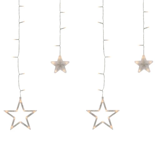 Northlight 138 Clear LED Star Drop Window Curtain Christmas Lights - 17.75ft Clear Wire 2 Northlight 138 Clear LED Star Drop Window Curtain Christmas Lights - 17.75ft Clear Wire - Image 2