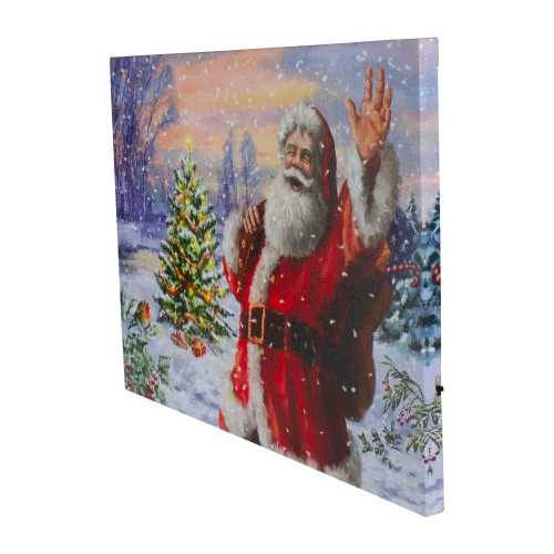 Northlight Lighted Santa With Christmas Tree Canvas Wall Art - 11.75" X 15.75" 2 Northlight Lighted Santa With Christmas Tree Canvas Wall Art - 11.75" X 15.75" - Image 2