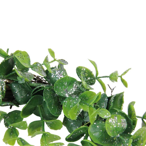 Sparkling Silver And Green Grass Decorative Artificial Christmas Wreath - 8.75-Inch, Unlit 2 Sparkling Silver And Green Grass Decorative Artificial Christmas Wreath - 8.75-Inch, Unlit - Image 2