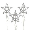 10-Count Battery Operated Warm Clear Sparkling Glittered Star Christmas Light Set, 6.6ft Silver Wire