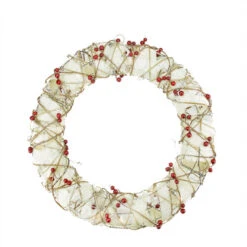 Pre-Lit Berry Artificial Christmas Wreath - 18-Inch, Clear Lights