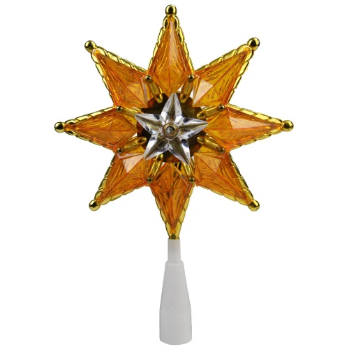 Northlight Mosaic Star Christmas Tree Topper - 8" - Clear Lights 1 Northlight Mosaic Star Christmas Tree Topper - 8" - Clear Lights