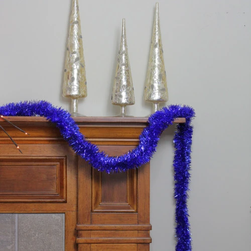 Northlight Commercial Tinsel Foil Christmas Garland - 50' X 2.5" - Lavish Blue - Unlit 3 Northlight Commercial Tinsel Foil Christmas Garland - 50' X 2.5" - Lavish Blue - Unlit - Image 3