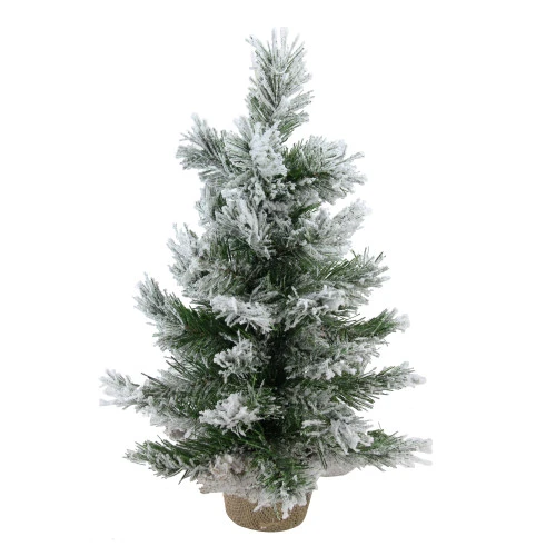 Northlight 18" Flocked Pine Medium Artificial Christmas Tree In Burlap Base - Unlit 1 Northlight 18" Flocked Pine Medium Artificial Christmas Tree In Burlap Base - Unlit