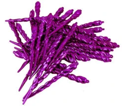 36ct Purple Shatterproof Icicle Christmas Ornaments 5" (127mm)