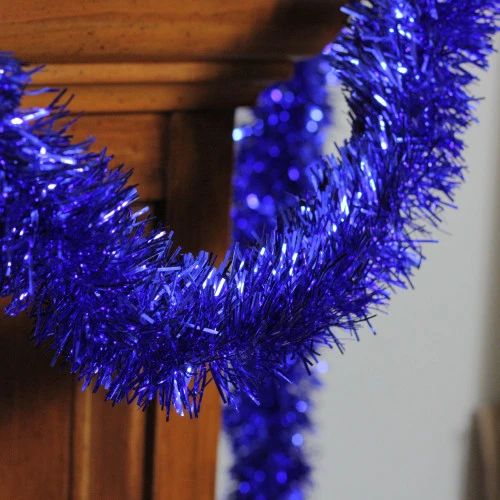 Northlight Commercial Tinsel Foil Christmas Garland - 50' X 2.5" - Lavish Blue - Unlit 2 Northlight Commercial Tinsel Foil Christmas Garland - 50' X 2.5" - Lavish Blue - Unlit - Image 2