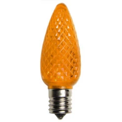 Sienna Pack Of 4 Faceted Transparent Orange LED C9 Christmas Replacement Bulbs