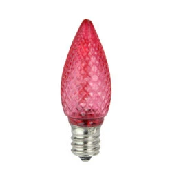 Sienna Pack Of 4 Faceted Transparent Red LED C7 Christmas Replacement Bulbs