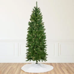 Northlight 12' Pencil White River Fir Artificial Christmas Tree, Clear Lights