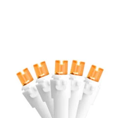 Northlight 50 Orange LED Wide Angle Christmas Lights - 16.25 Ft White Wire