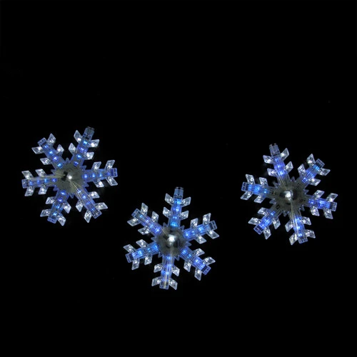 Northlight Set Of 3 Cascading White And Blue Snowfall LED Snowflake Christmas Lights 25" 1 Northlight Set Of 3 Cascading White And Blue Snowfall LED Snowflake Christmas Lights 25"