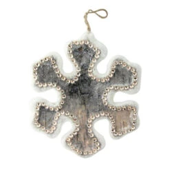6.25" Brown And White Glittered Shatterproof Christmas Snowflake Ornament