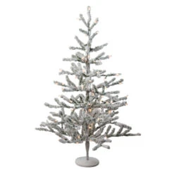 3' Pre-Lit Flocked Alpine Twig Artificial Christmas Tree - Warm White Lights