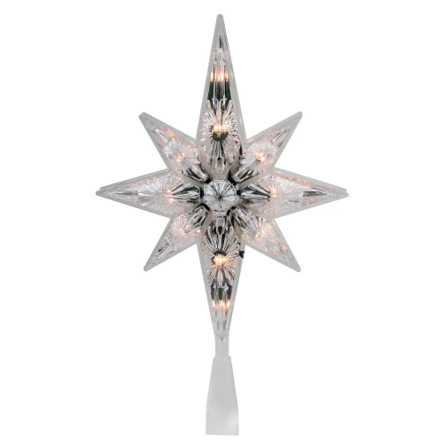 Lighted Faceted Star Of Bethlehem Christmas Tree Topper- 13.5" - Clear Lights 1 Lighted Faceted Star Of Bethlehem Christmas Tree Topper- 13.5" - Clear Lights
