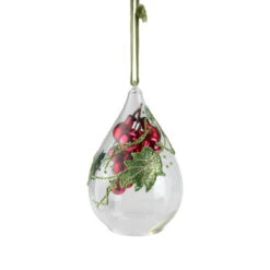 6" Red Grape Cluster Teardrop Cloche Christmas Ornament