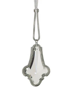8" Silver And Clear Crystal Pendant Christmas Ornament