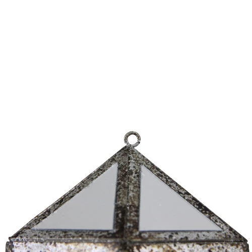 10.5" Silver And Clear Mirrored Geometric Framed Drop Christmas Ornament 3 10.5" Silver And Clear Mirrored Geometric Framed Drop Christmas Ornament - Image 3